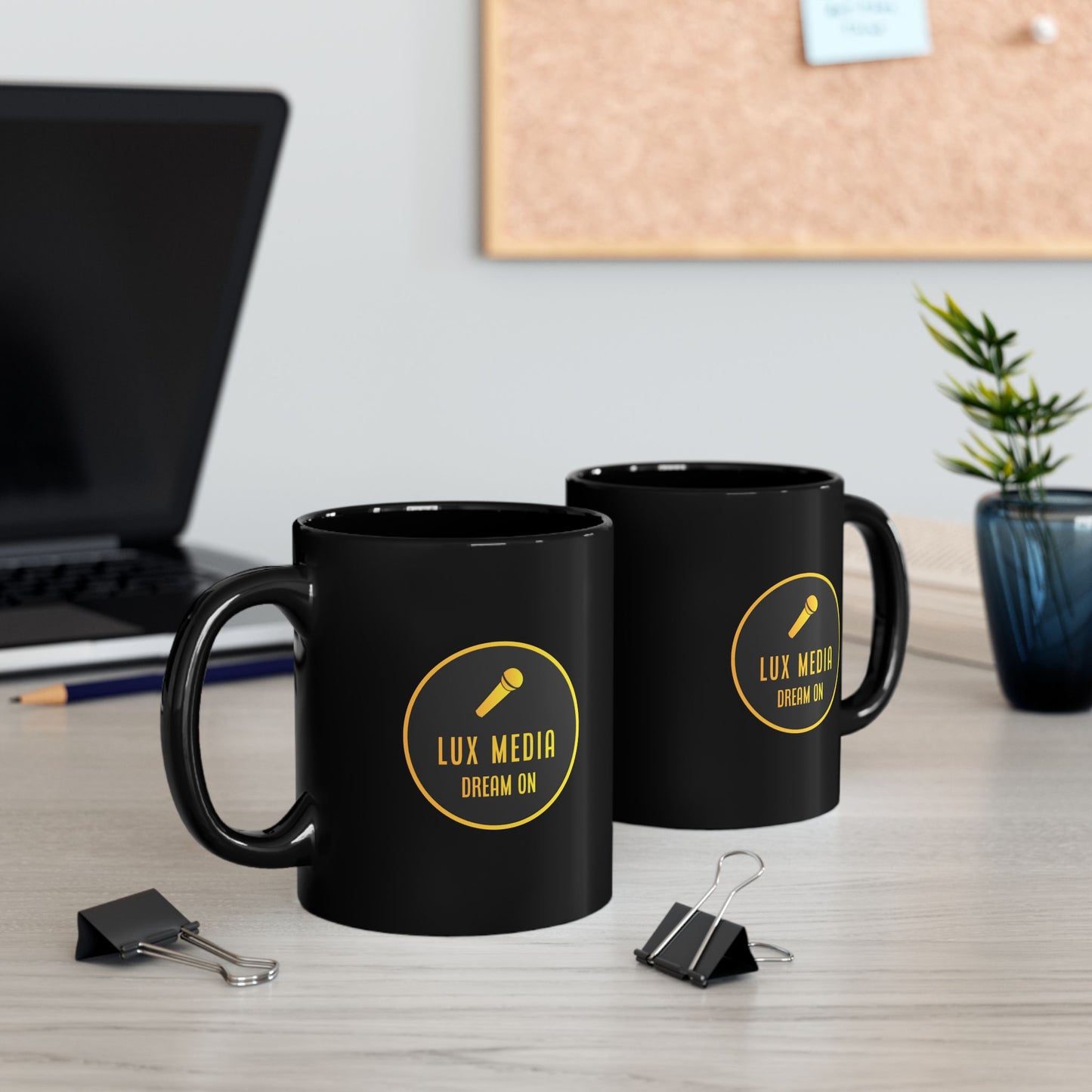 Personalized Black and Gold Lux Mug